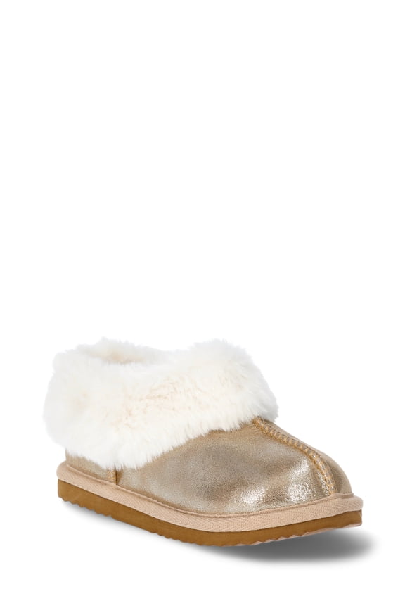 Toddler Girls Slippers with Faux Fur Trim