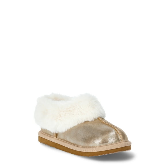 Wonder Nation Toddler Girls Slippers with Faux Fur Trim