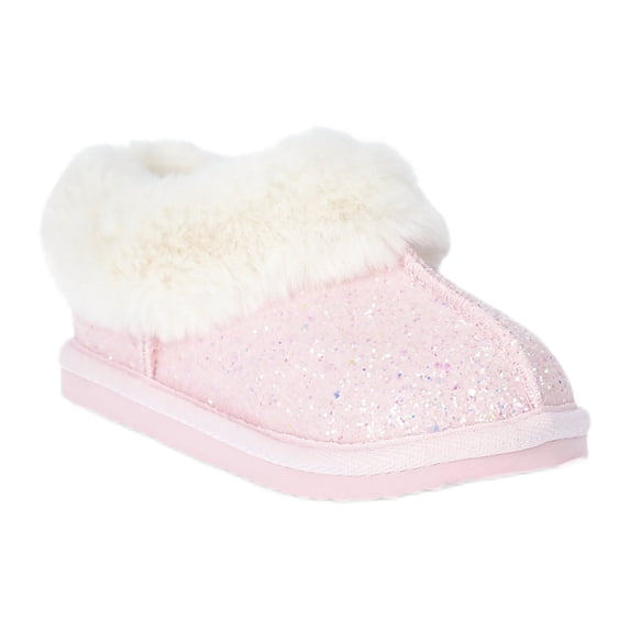 Wonder Nation Toddler Girls Slippers with Faux Fur Trim