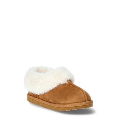 Wonder Nation Toddler Girls Slippers With Faux Fur Trim