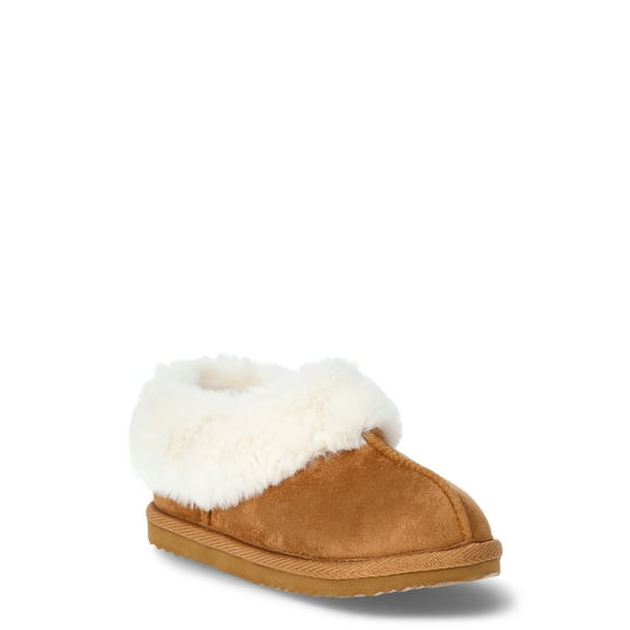Wonder Nation Toddler Girls Slippers with Faux Fur Trim