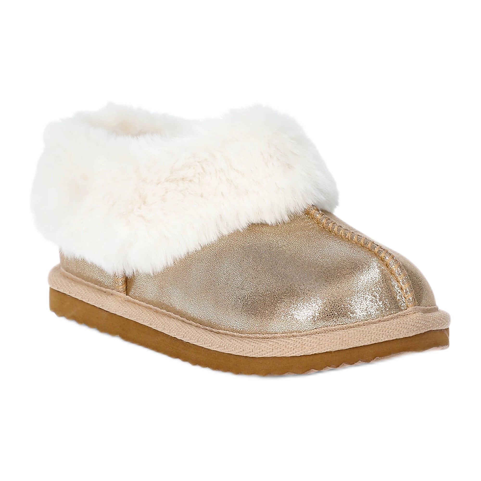 Wonder Nation Toddler Girls Slippers with Faux Fur Trim