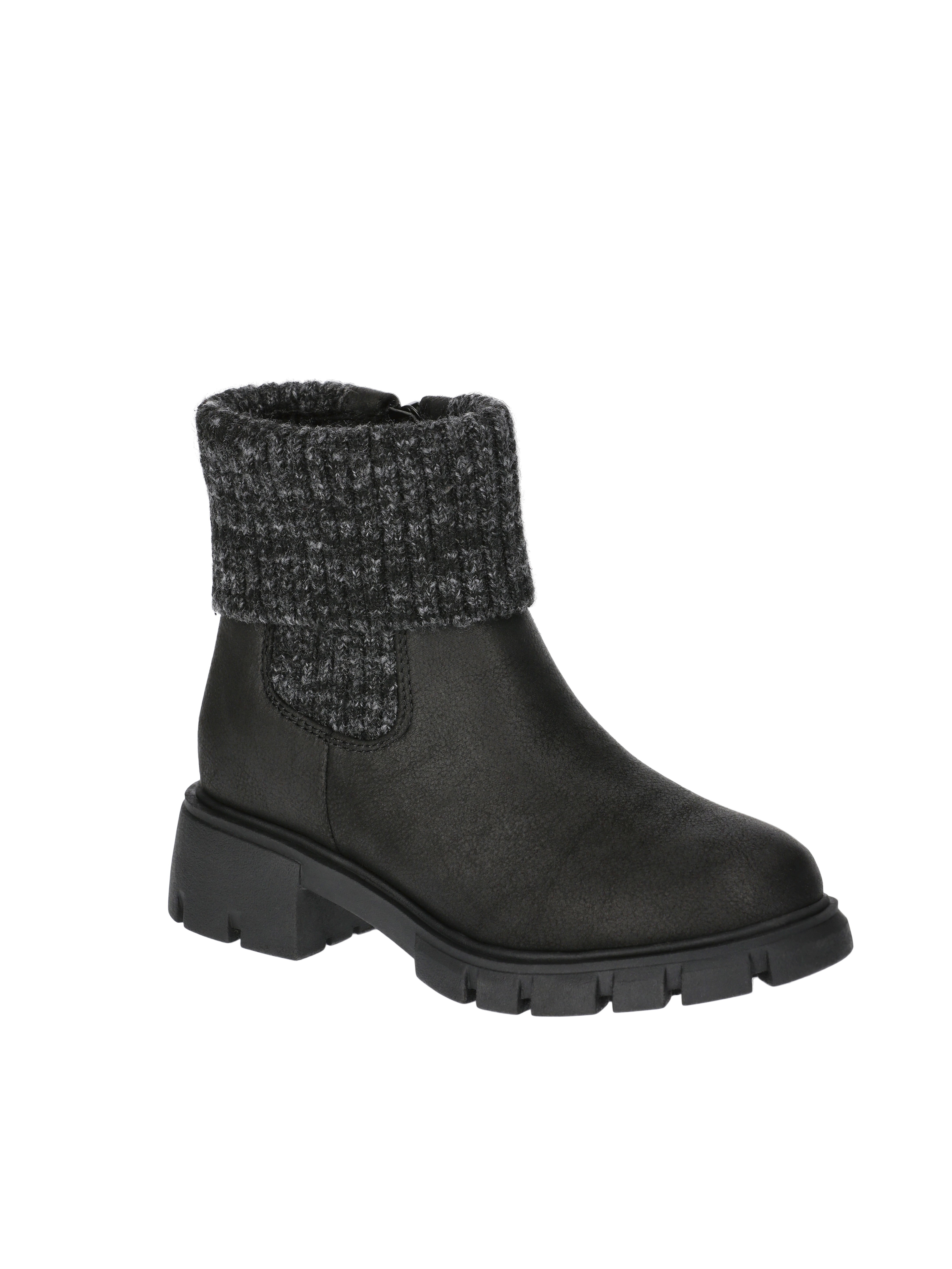 Wonder Nation Toddler Girls Sweater Knit Faux Leather Boots