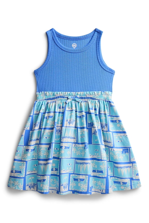 Toddler Girls Printed Tank Dress, Sizes 12M-5T