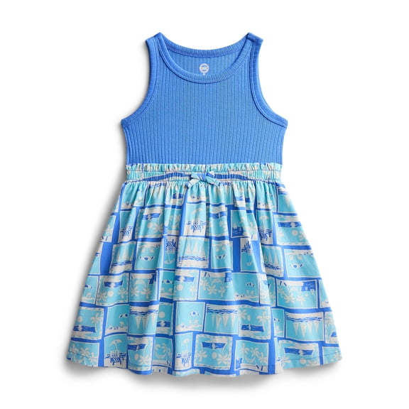 Wonder Nation Toddler Girls Printed Tank Dress, Sizes 12M-5T