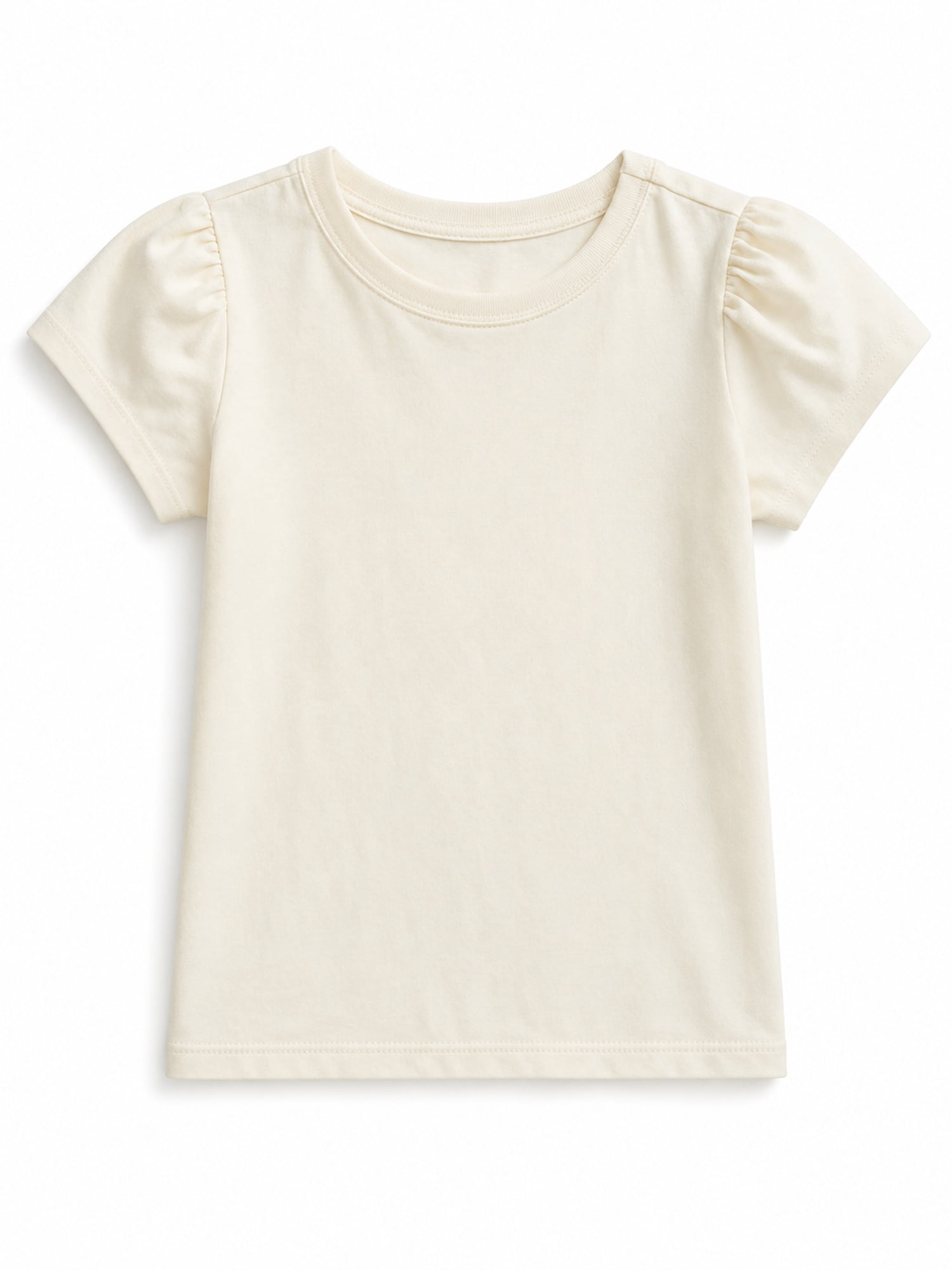Wonder Nation Toddler Girls Tee with Puff Sleeves, Sizes 18M-5T
