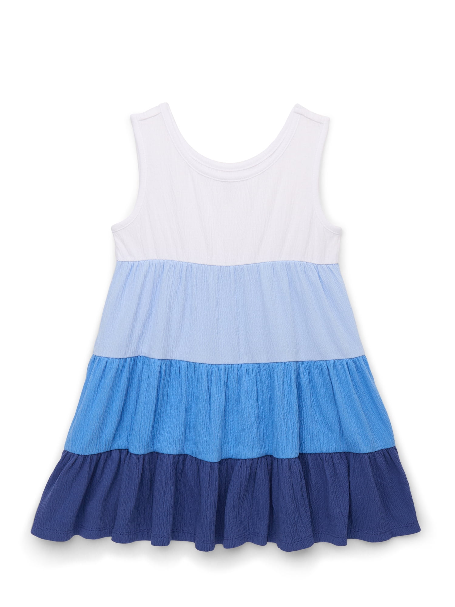 Wonder Nation Toddler Girls Tiered Colorblock Dress, Sizes 12M-5T