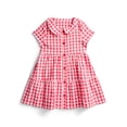 thumbnail image 1 of Wonder Nation Toddler Girls Cotton Seersucker Gingham Tiered Dress, Sizes 12M-5T, 1 of 3