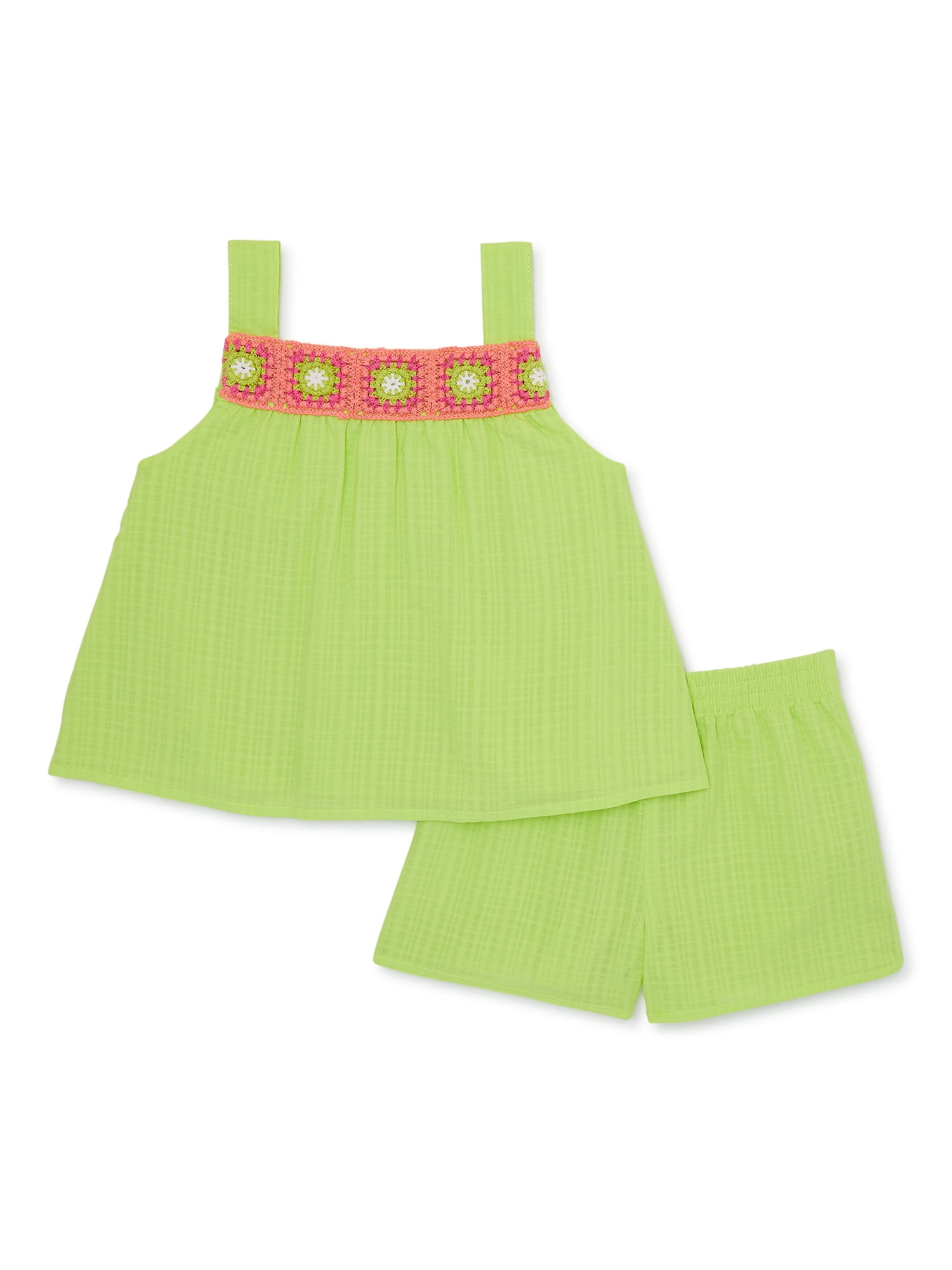 Wonder Nation Toddler Girls Top and Shorts Set, 2Piece, Sizes 12M5T