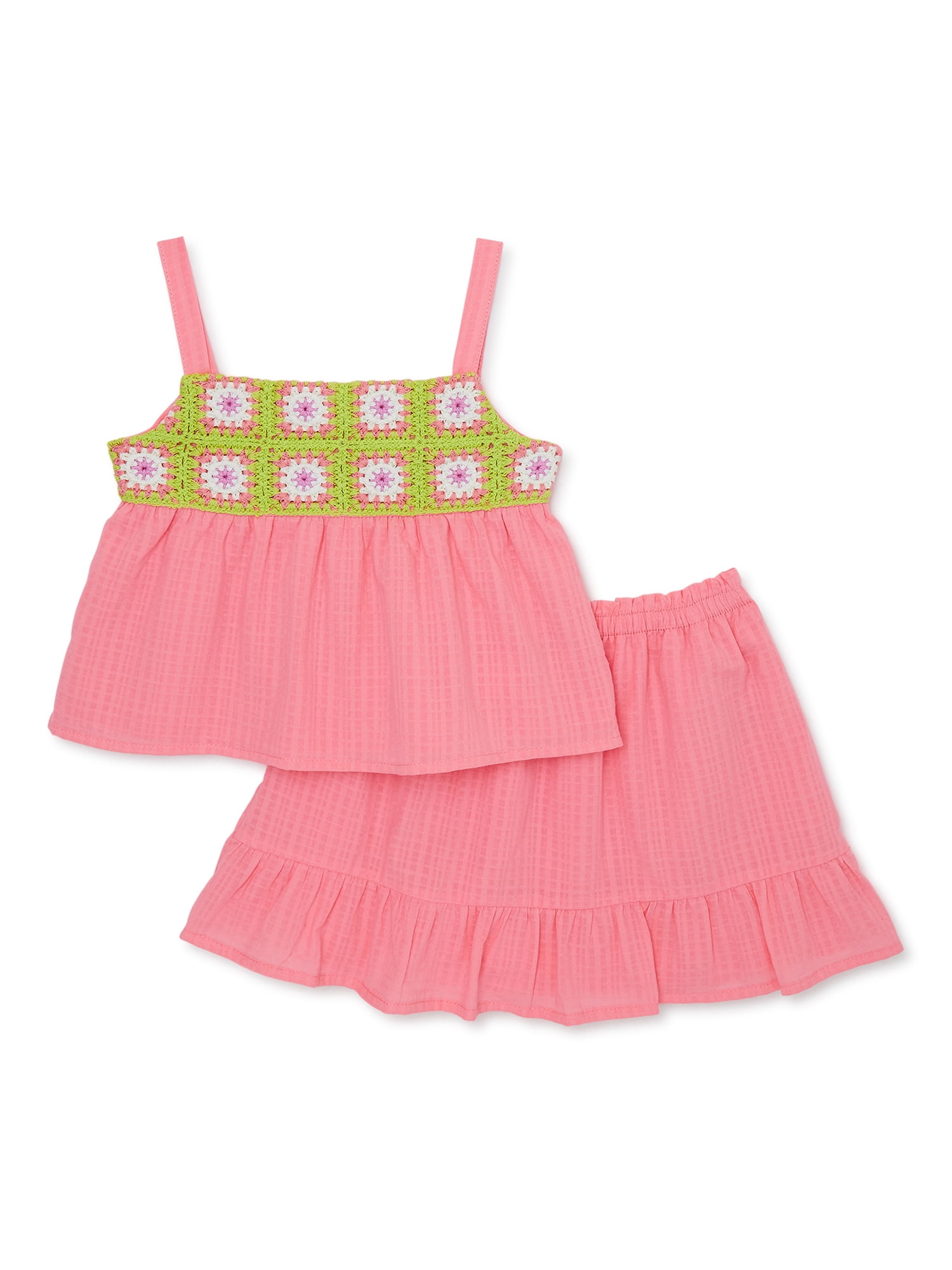 Wonder Nation Toddler Girls Top And Skirt Set 2 Piece Sizes 12M 5T wonder-nation-toddler-girls-top-and-skirt-set-2-piece-sizes-12m-5t