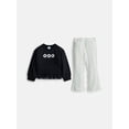 thumbnail image 1 of Wonder Nation Toddler Girls Crewneck and Flare Leggings, 2-Piece,Outfit Set, Sizes 12M-5T, 1 of 3
