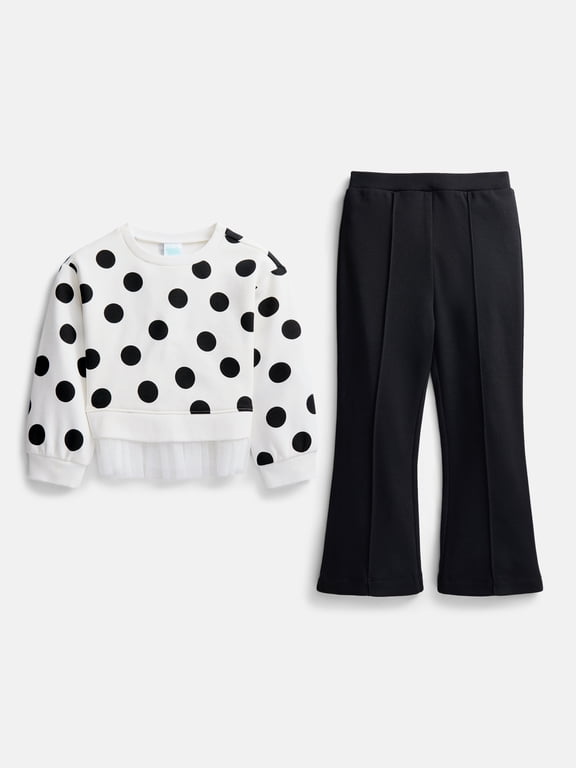 Toddler Girls Crewneck and Flare Leggings, 2-Piece,Outfit Set, Sizes 12M-5T