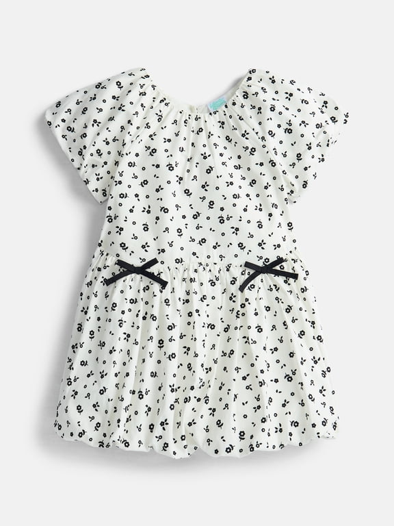 Toddler Girls' Print Cotton Dress with Bubble Hem, Sizes 12M-5T