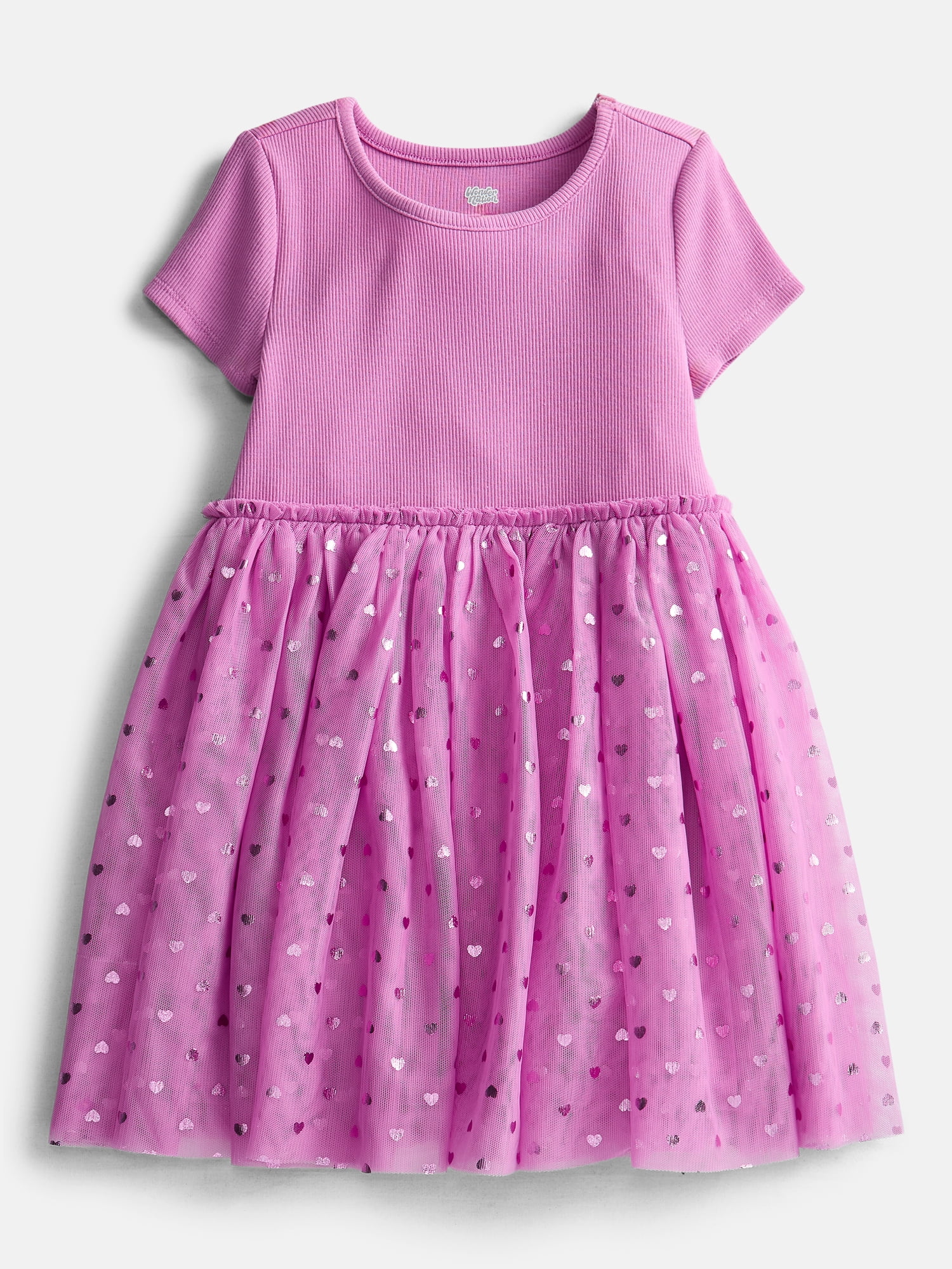 Wonder Nation Toddler Girls' Tutu Dress with Short Sleeves, Sizes 12M-5T