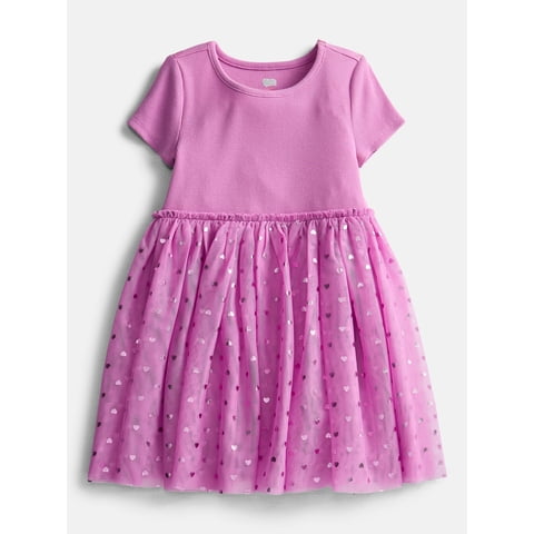 Wonder Nation Toddler Girls' Tutu Dress with Short Sleeves, Sizes 12M-5T