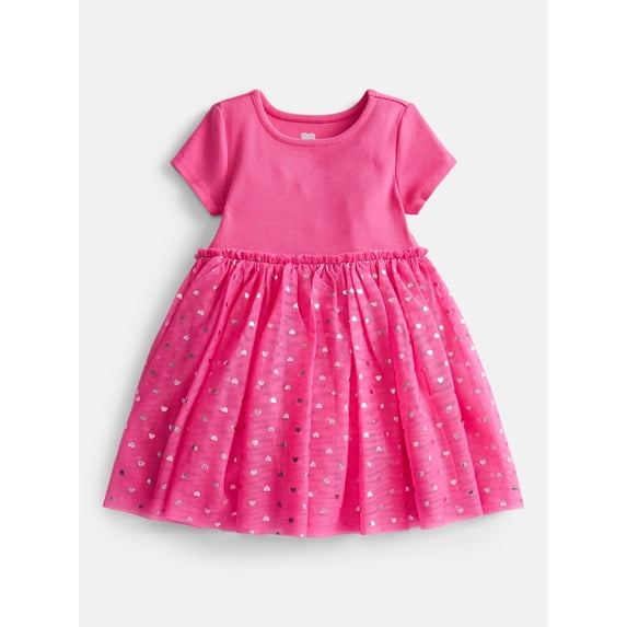 Wonder Nation Toddler Girls' Tutu Dress with Short Sleeves, Sizes 12M-5T