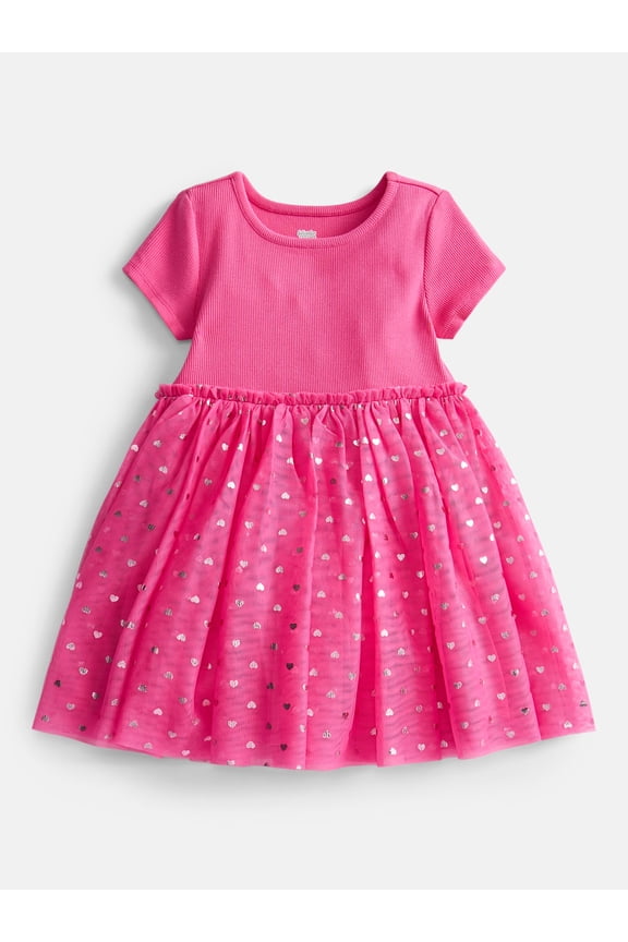 Toddler Girls' Tutu Dress with Short Sleeves, Sizes 12M-5T