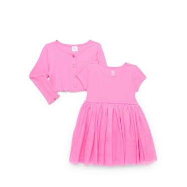 Wonder Nation Toddler Girls Tutu Dress and Cardigan Set, 2-Piece, Sizes 12M-5T