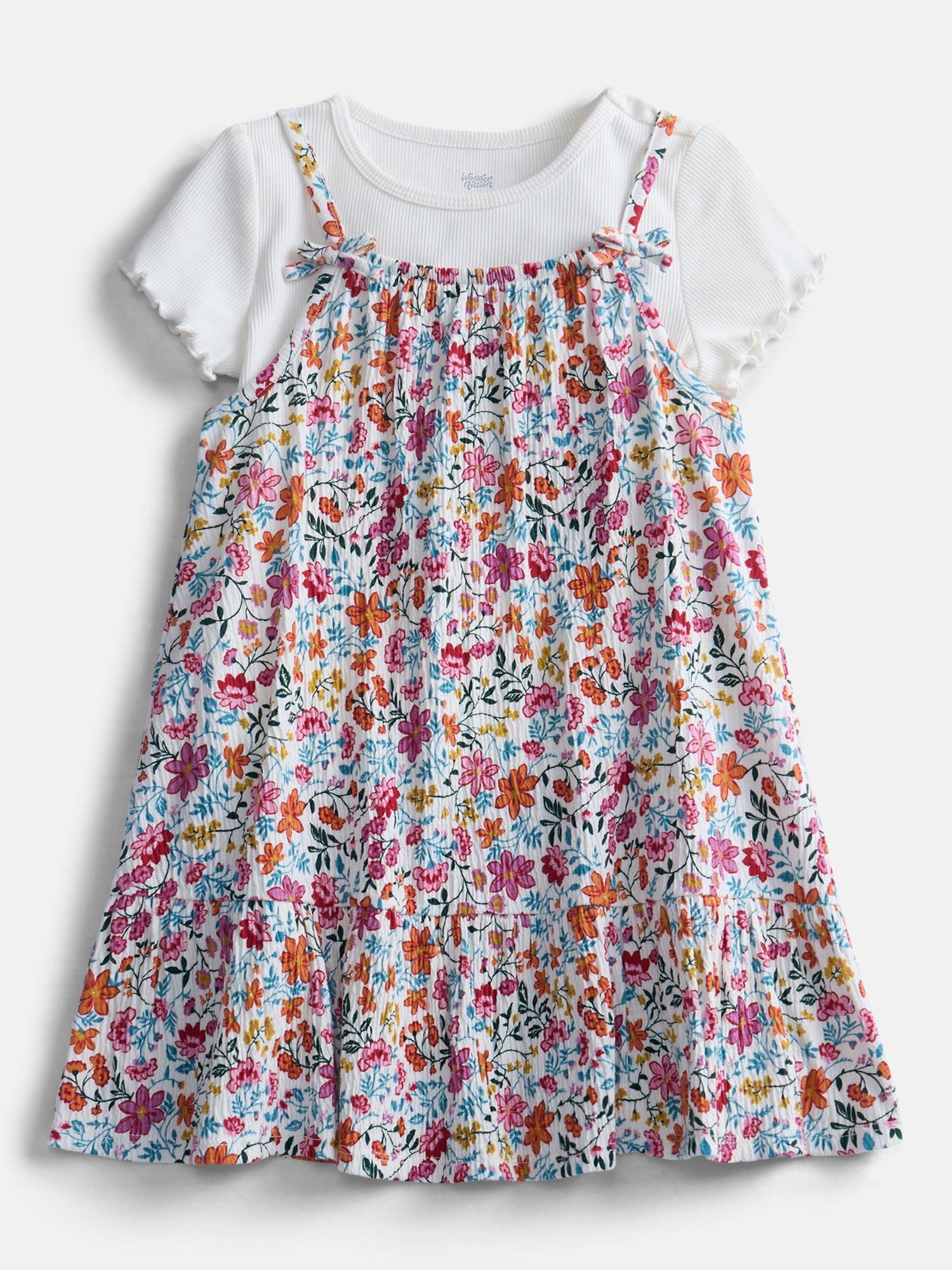 Wonder Nation Toddler Girls' Cami Dress and Tee Set, 2-Piece, Sizes 12M-5T