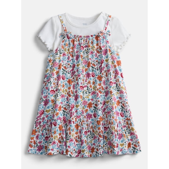 Wonder Nation Toddler Girls' Cami Dress and Tee Set, 2-Piece, Sizes 12M-5T