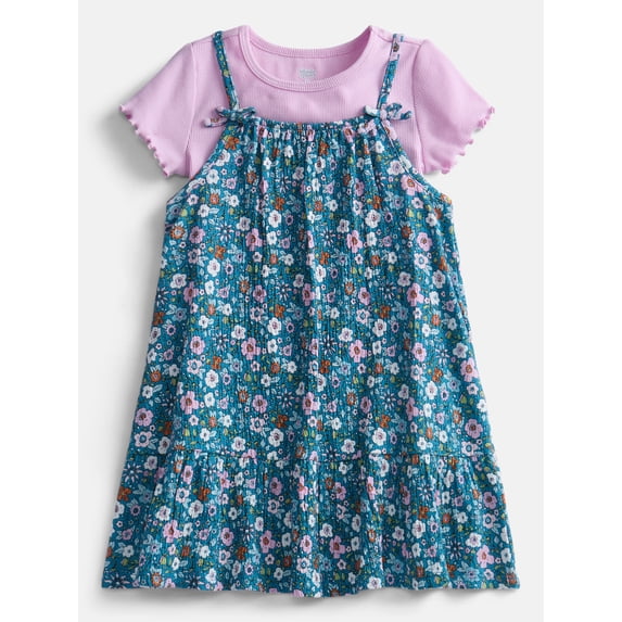 Wonder Nation Toddler Girls' Cami Dress and Tee Set, 2-Piece, Sizes 12M-5T