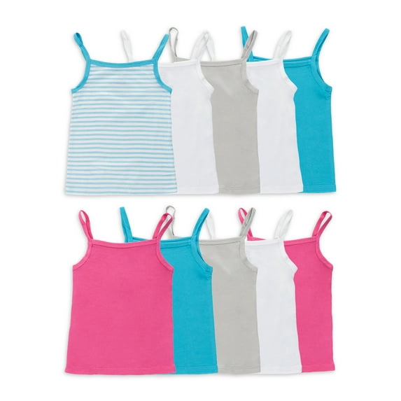 Wonder Nation Toddler Girls Undershirts, 10-Pack Sleeveless Camis