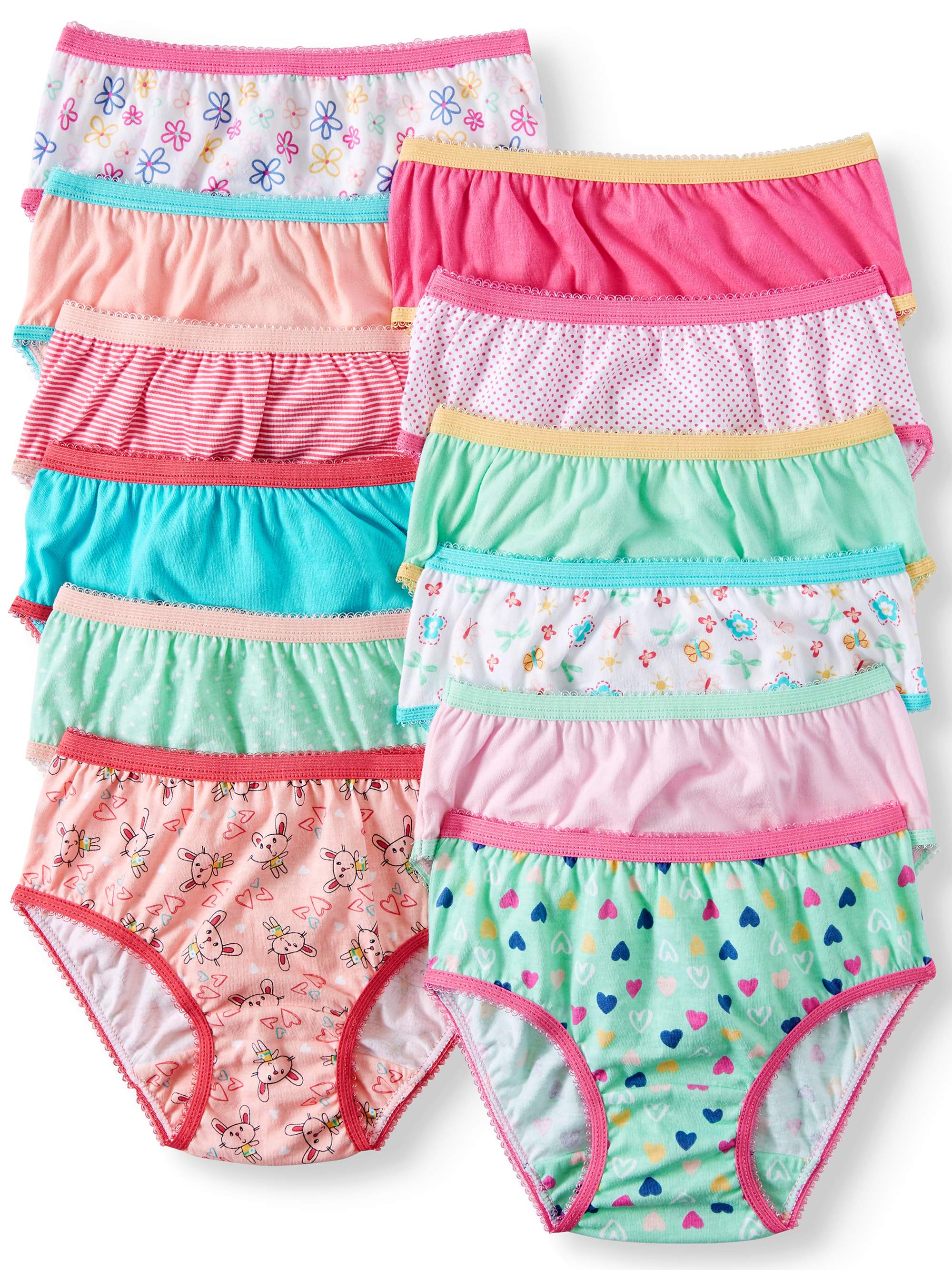 Wonder Nation Toddler Girls Underwear 100% Cotton, Super Comfortable Brief Panties, 12-pack - image 1 of 2
