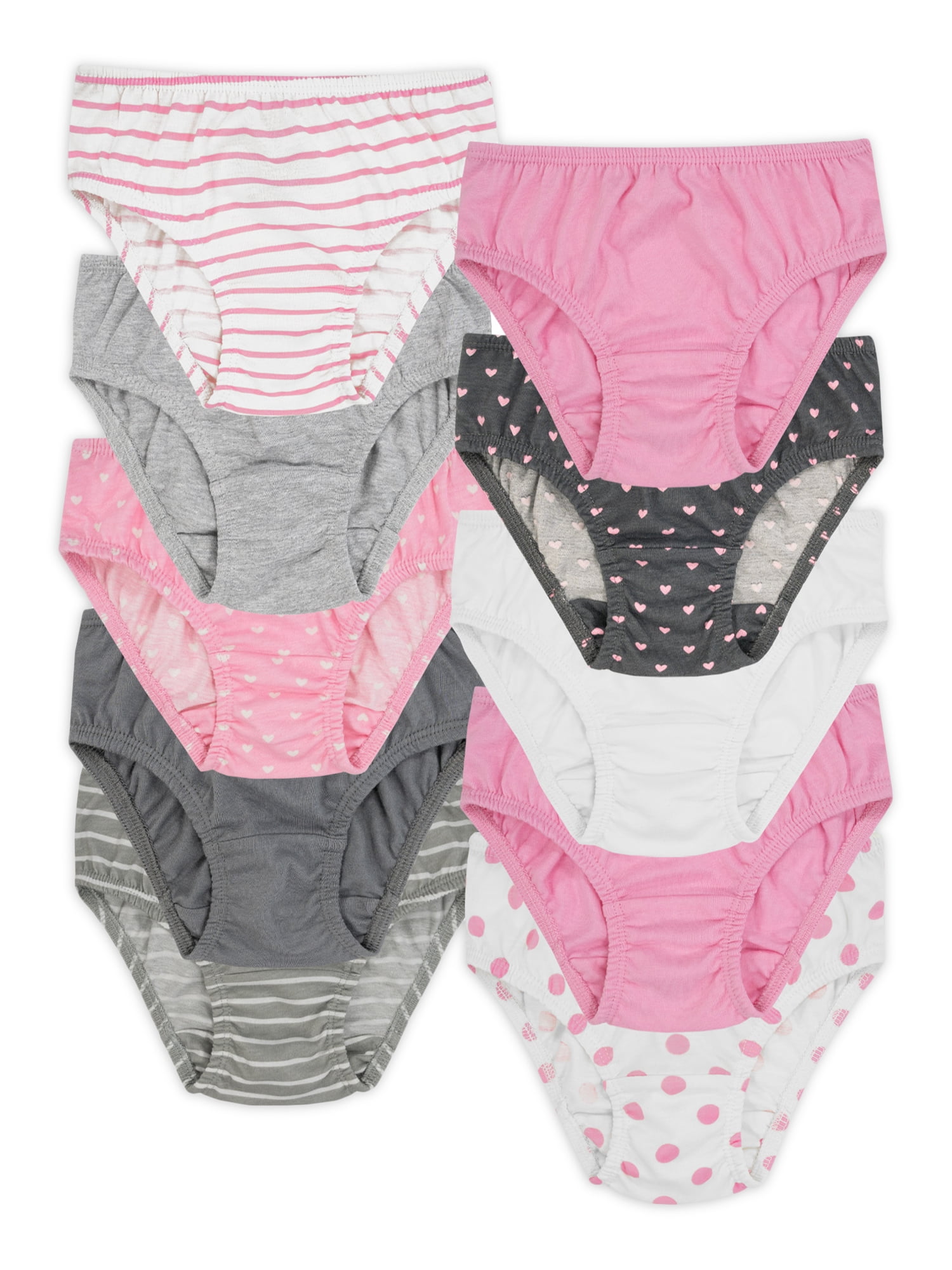 Wonder Nation Toddler Girls' Underwear Briefs, Sizes 2T-3T, Multi-Color (10 Per Pack)