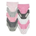 thumbnail image 1 of Wonder Nation Toddler Girls' Underwear Briefs, Sizes 2T-3T, Multi-Color (10 Per Pack), 1 of 22