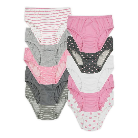 Wonder Nation Toddler Girls' Underwear Briefs, Sizes 2T-3T, Multi-Color (10 Per Pack)