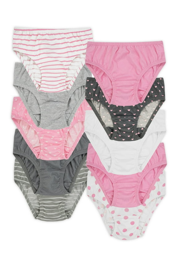 Toddler Girls' Underwear Briefs, Sizes 4T-5T, Multi-Color (10 Per Pack)