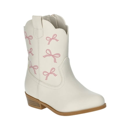 Wonder Nation Girls Bow Print Western Cowgirl Boots