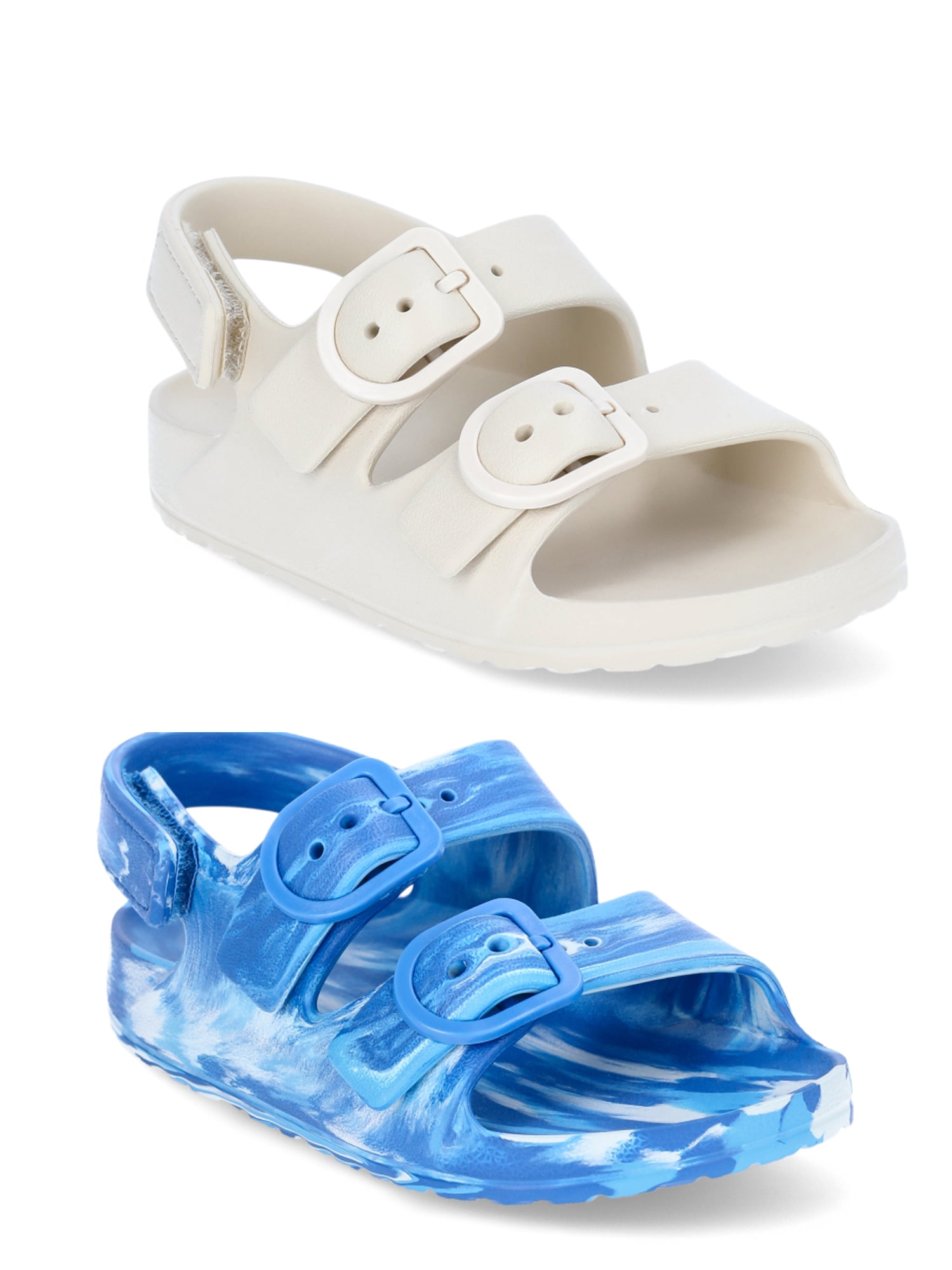 Wonder Nation Toddler Kids EVA Two Buckle Sandal, 2- Pack