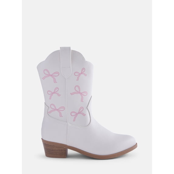 Wonder Nation Toddler, Little & Big Girls Bow Western Boots