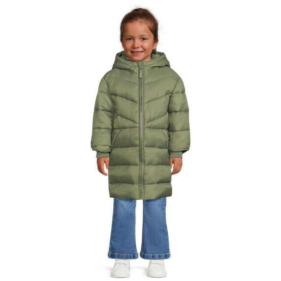 Wonder Nation Toddler Long Length Puffer Jacket, Sizes 12M-5T