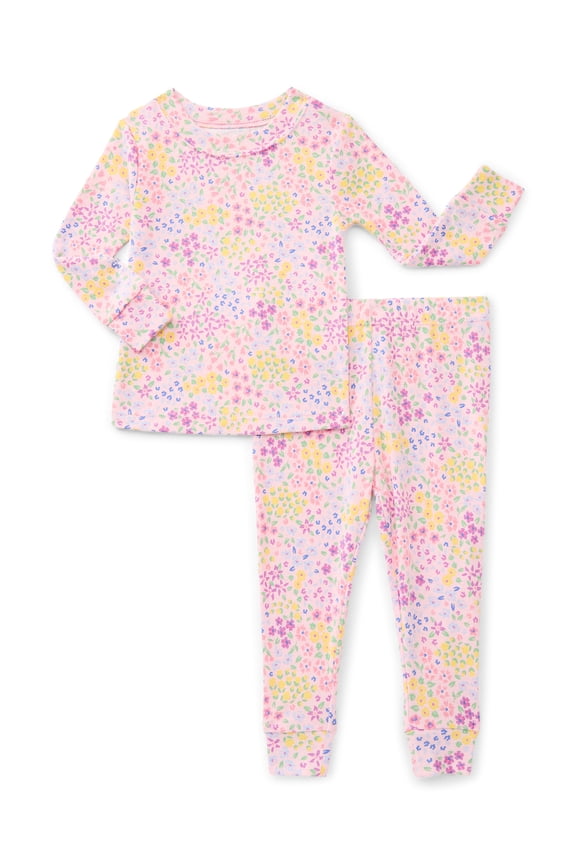 Toddler Boys or Girls Snug-Fit Cotton Long-Sleeve Top and Pants Pajama Set, 2-Piece, Sizes 12M-5T