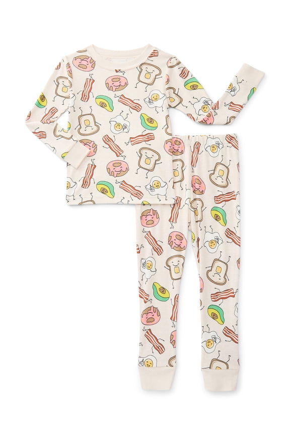 Toddler Boys or Girls Snug-Fit Cotton Long-Sleeve Top and Pants Pajama Set, 2-Piece, Sizes 12M-5T