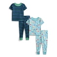 thumbnail image 1 of Wonder Nation Toddler Boys or Girls Cotton Short Sleeve Top and Pants Pajama Set, 4-Piece, Sizes 12M-5T, 1 of 5