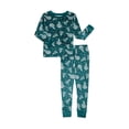 thumbnail image 1 of Wonder Nation Toddler Girls Long Sleeve Tight Fit Top and Pants Sleep Set, 2-Piece, Sizes 12M-5T, 1 of 3