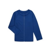 Wonder Nation Toddler Boys Zip Up Rash Guard with Long Sleeves, Sizes 12M-5T