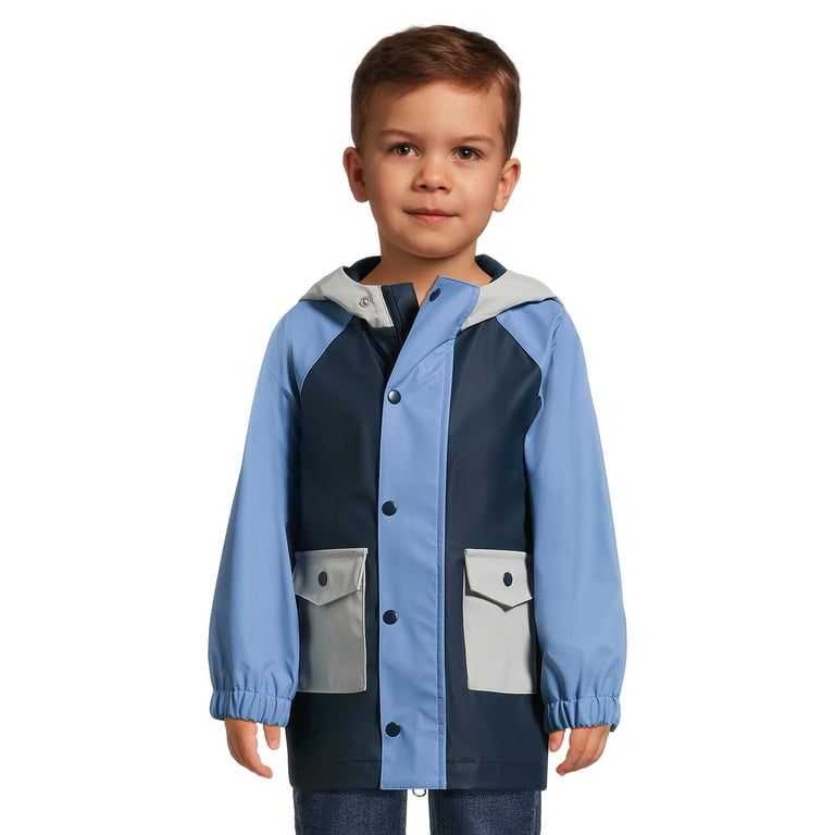 RUST AND BLUE WATERPROOF COAT IN POLYURETHANE, CHILD RUST AND BLUE WATERPROOF COAT IN POLYURETHANE, CHILD