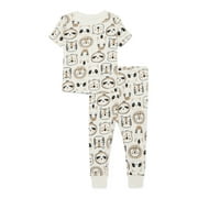 Wonder Nation Toddler Boys or Girls Cotton Snug-Fit Top and Pants Pajama Set, 2-Piece, Sizes 12M-5T