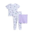thumbnail image 1 of Wonder Nation Toddler Girls Short Sleeve Top, Pants and Shorts Pajama Sleep Set, 3-Piece, Sizes 12M-5T, 1 of 4