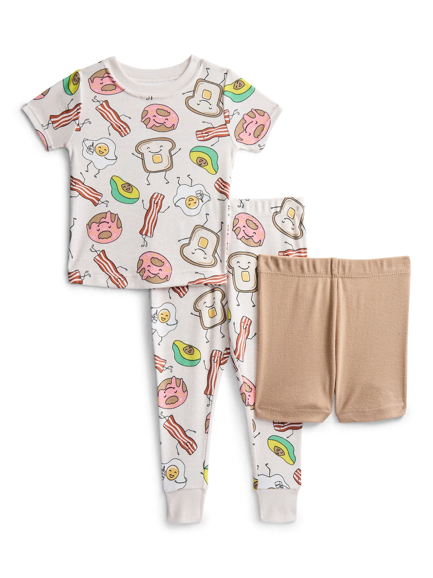 Wonder Nation Toddler Boys Short Sleeve Top, Pants and Shorts Pajama Sleep Set, 3-Piece, Sizes 12M-5T