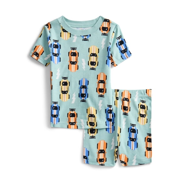 Wonder Nation Toddler Short-Sleeve Tee & Short Set Cotton Pajama Set, 2-Piece, Sizes 12M-5T