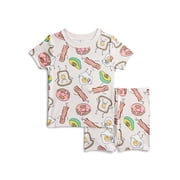 Toddler Boys Short Sleeve Tee and Shorts Cotton Pajama Set, 2-Piece, Sizes 12M-5T