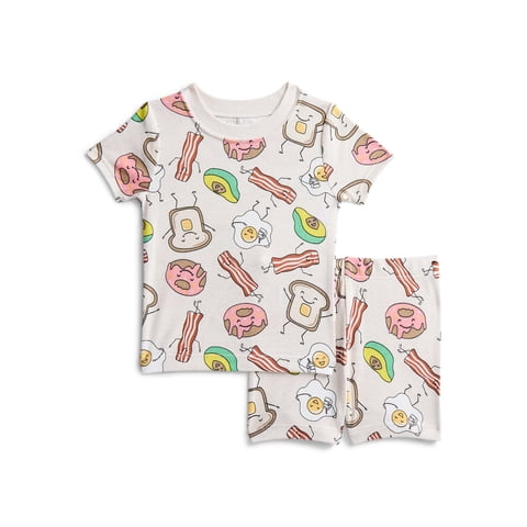 Toddler Boys Short Sleeve Tee and Shorts Cotton Pajama Set, 2-Piece, Sizes 12M-5T