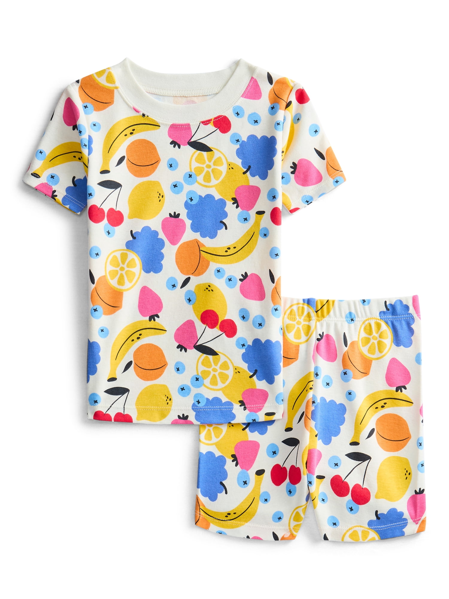 Wonder Nation Toddler Boys Printed Tee & Shorts, 2-Piece Cotton Pajama Set, Sizes 12M-5T