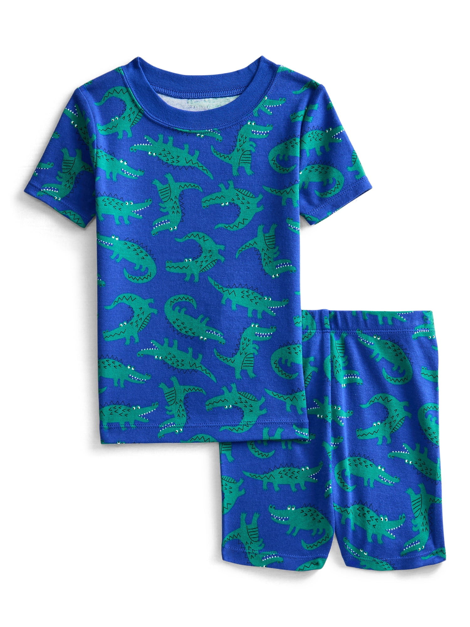Wonder Nation Toddler Boys Printed Tee & Shorts, 2-Piece Cotton Pajama Set, Sizes 12M-5T