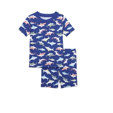 Wonder Nation Toddler Short-Sleeve Tee & Shorts Cotton Pajama Set, 2-Piece, Sizes 12M-5T